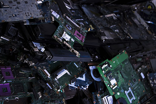 a bunch of laptop motherboards